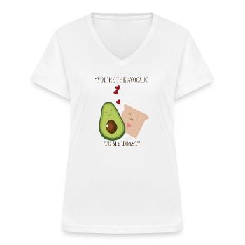 avocado - Women's V-neck T-shirt - white - Front - Lela (165cm)