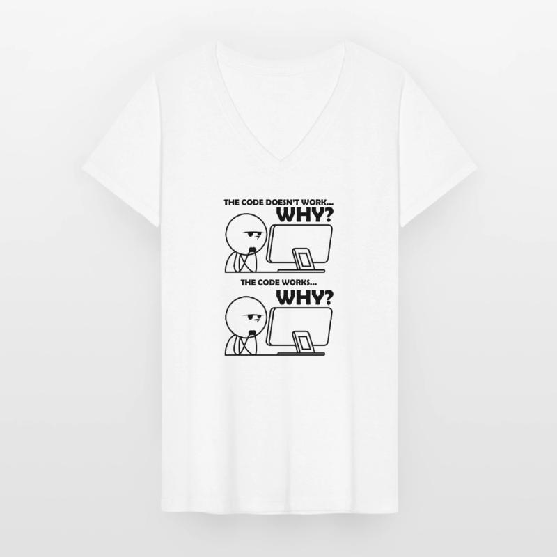 Programmierung Code Witzig Frauen-T-Shirt mit V-Ausschnitt