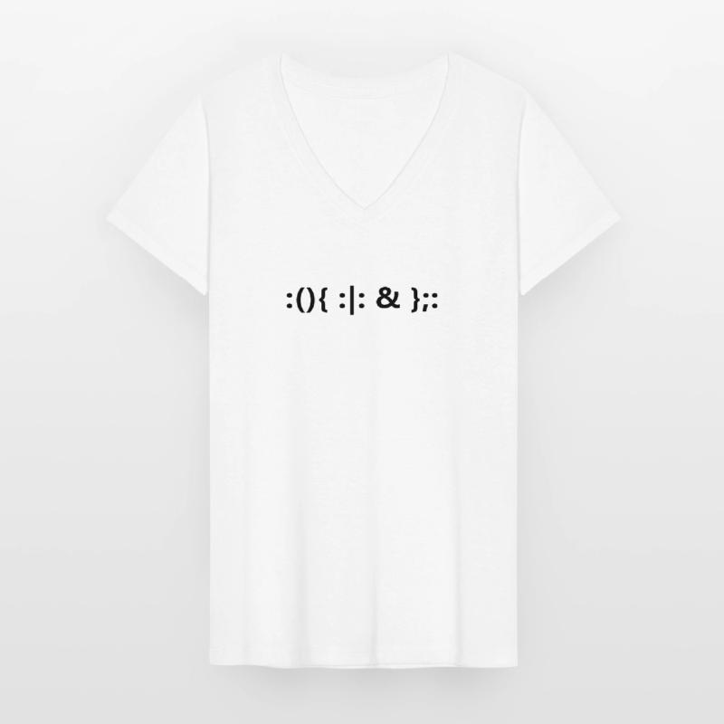 Linux Admin Fork Bomb Linux Women's V-neck T-shirt