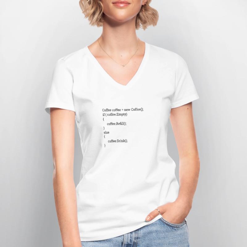 "Coffee and Code" | Programmers, programmers Women's V-neck T-shirt