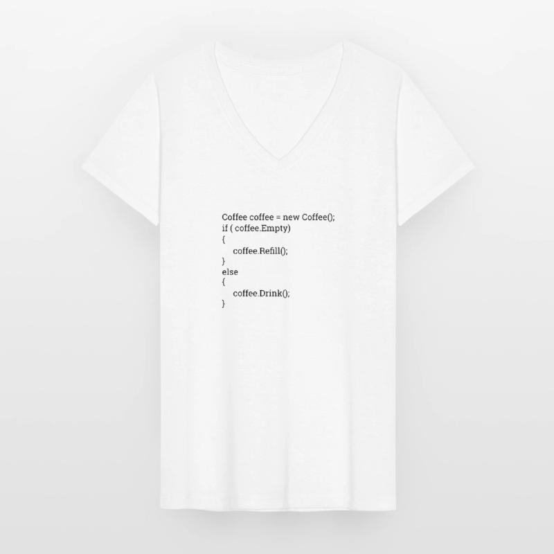 "Coffee and Code" | Programmers, programmers Women's V-neck T-shirt