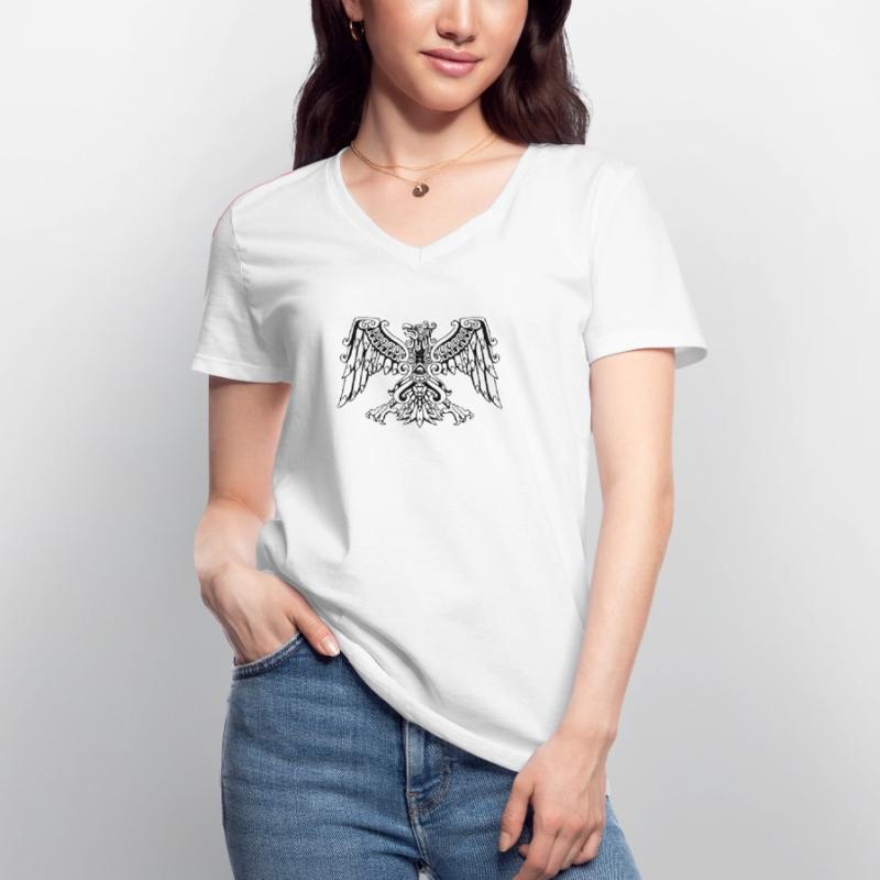 Aztec Eagle Mexican Eagle Maya Women's V-neck T-shirt
