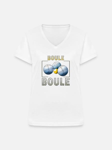 BOULE - Frauen-T-Shirt mit V-Ausschnitt - Weiß