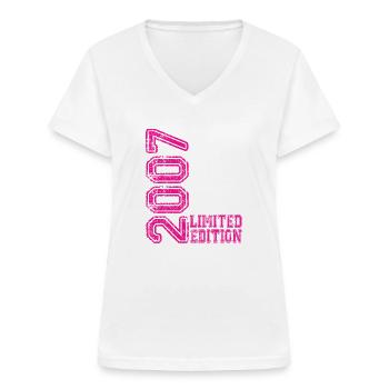 Limited Edition 2007 - Frauen-T-Shirt mit V-Ausschnitt - Weiß - Vorne - Lela (165cm)