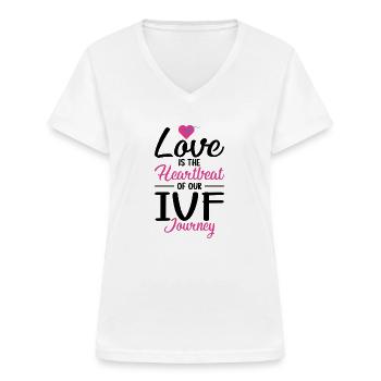 Surrogate Mother IVF Transfer Day - Women's V-neck T-shirt - white - Front - Lela (165cm)