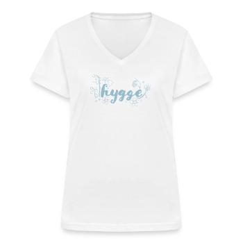 hygge - Frauen-T-Shirt mit V-Ausschnitt - Weiß - Vorne - Lela (165cm)