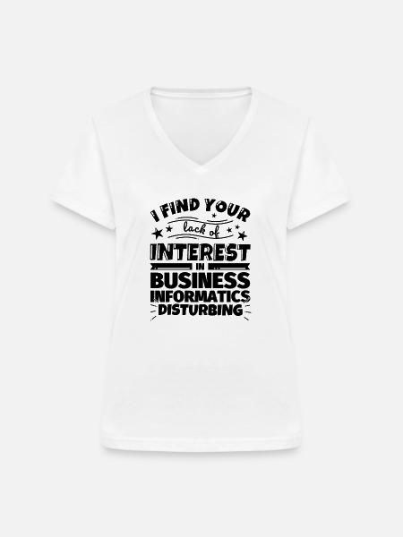 Wirtschaftsinformatik lustiges Geschenk - Frauen-T-Shirt mit V-Ausschnitt - Weiß