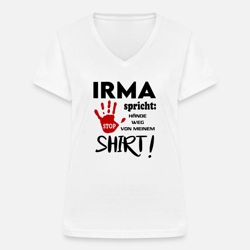 Name Geburtstag Geschenkidee IRMA - Frauen-T-Shirt mit V-Ausschnitt - Weiß