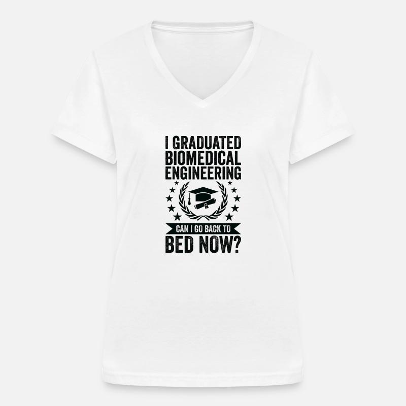 I have completed biomedical engineering - Women's V-neck T-shirt - white