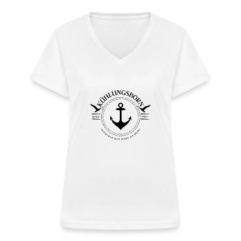 Kühlungsborn , Ostseebad, Perle an der Ostsee - Frauen-T-Shirt mit V-Ausschnitt - Weiß - Vorne - Lela (165cm)