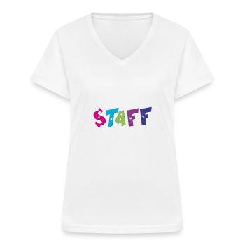 staff - T-shirt col V Femme - blanc - Devant - Lela (165cm)