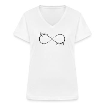 forever young - Unendlichkeitszeichen - Frauen-T-Shirt mit V-Ausschnitt - Weiß - Vorne - Lela (165cm)
