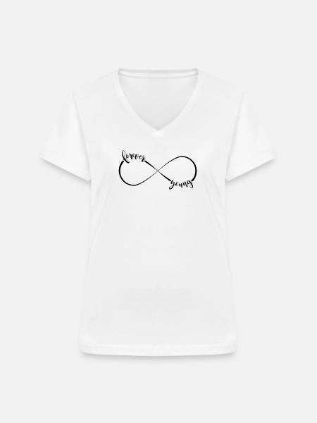 forever young - Unendlichkeitszeichen - Frauen-T-Shirt mit V-Ausschnitt - Weiß
