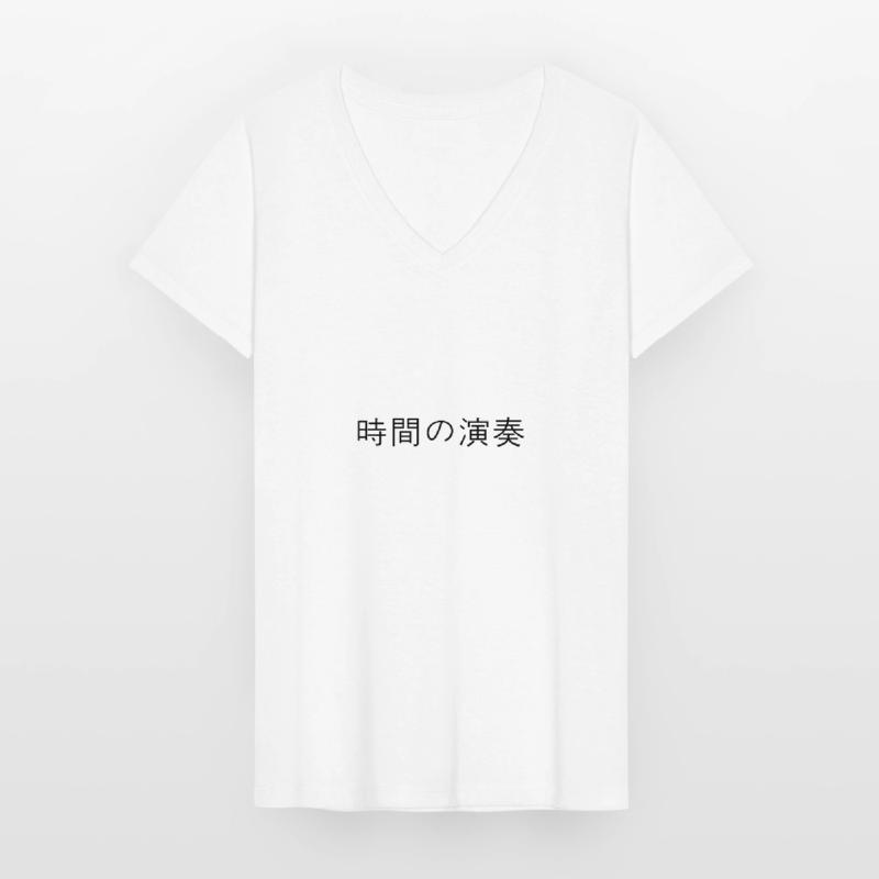 Japanese Women's V-neck T-shirt