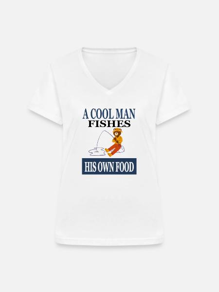 Fischer Fischerei angeln Fischgräte Geschenkidee - Frauen-T-Shirt mit V-Ausschnitt - Weiß