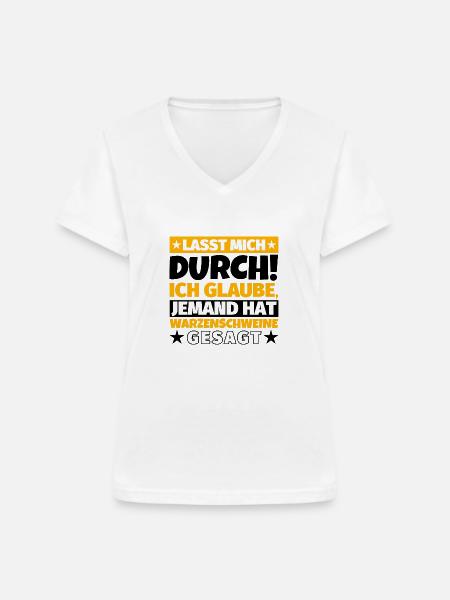 Warzenschweine - Frauen-T-Shirt mit V-Ausschnitt - Weiß