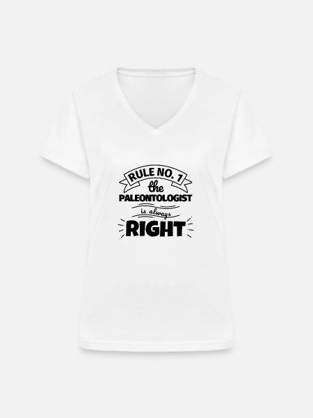 Paläontologe lustiges Geschenk - Frauen-T-Shirt mit V-Ausschnitt - Weiß