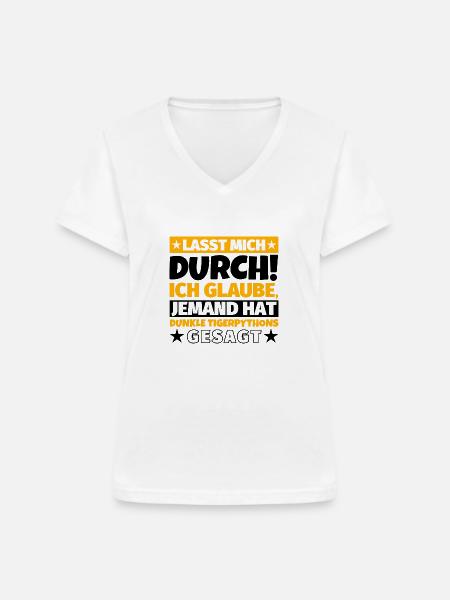 Dunkle Tigerpythons - Frauen-T-Shirt mit V-Ausschnitt - Weiß