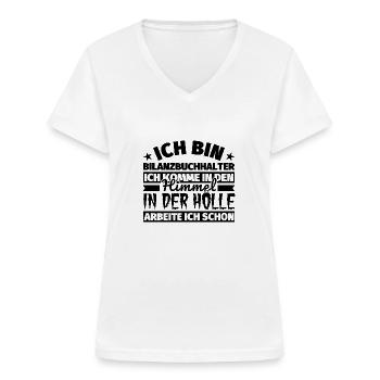 Bilanzbuchhalter Geschenk lustig Himmel Hölle - Frauen-T-Shirt mit V-Ausschnitt - Weiß - Vorne - Lela (165cm)