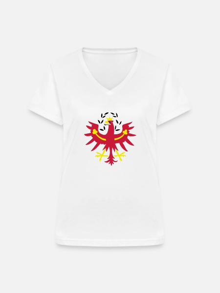 Tiroler Adler - Frauen-T-Shirt mit V-Ausschnitt - Weiß