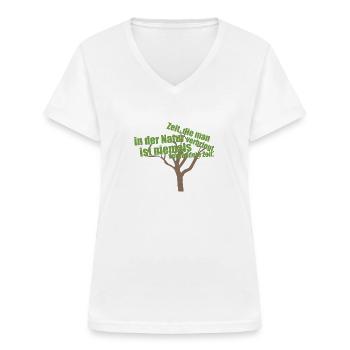 Baum - Frauen-T-Shirt mit V-Ausschnitt - Weiß - Vorne - Lela (165cm)