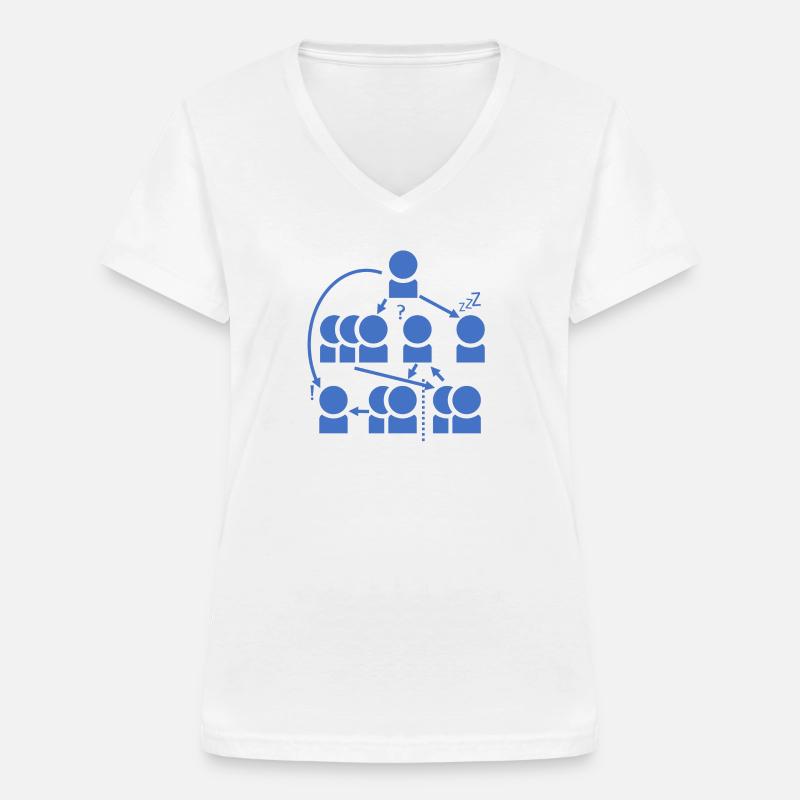 Crazy organization chart - all right? - Women's V-neck T-shirt - white