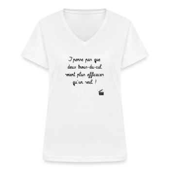 Kaameløtt - Réplique Culte - Citation Drôle - T-shirt col V Femme - blanc - Devant - Lela (165cm)