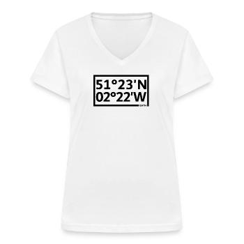 Bath Coordinates - Women's V-neck T-shirt - white - Front - Lela (165cm)