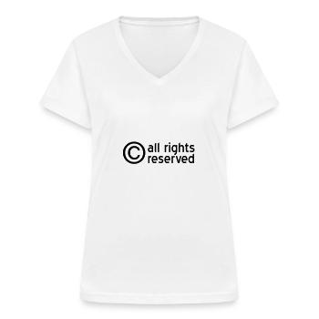 copyright - Frauen-T-Shirt mit V-Ausschnitt - Weiß - Vorne - Lela (165cm)