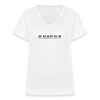 Grand Prairie Koordinaten - Frauen-T-Shirt mit V-Ausschnitt - Weiß - Vorne - Lela (165cm)