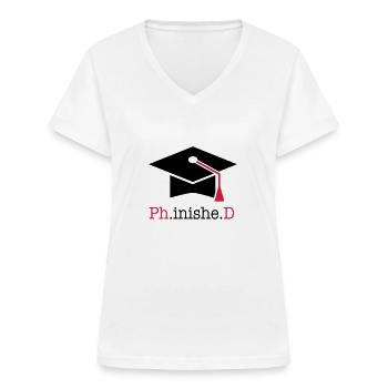 doctorate - Women's V-neck T-shirt - white - Front - Lela (165cm)