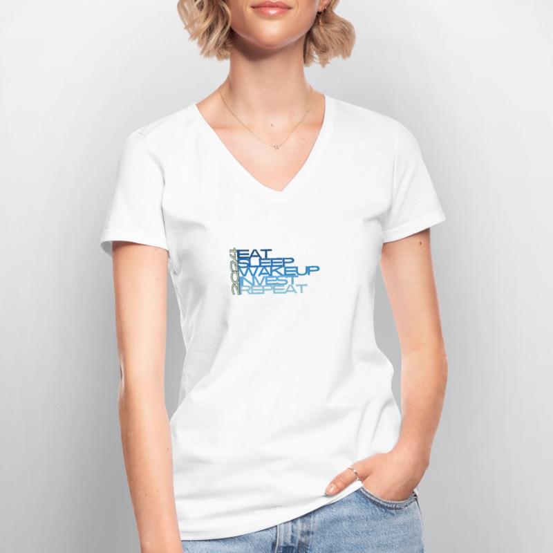 tägliche Routine oder den Alltag Frauen-T-Shirt mit V-Ausschnitt