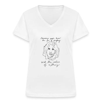 Oscar Wilde - Vrouwen T-shirt met V-hals - wit - Voor - Lela (165cm)