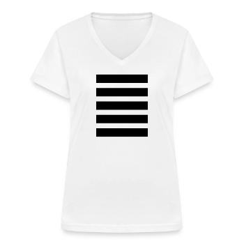 Stripe Horizontal Stripe Costume d’abeille rayé - T-shirt col V Femme - blanc - Devant - Lela (165cm)