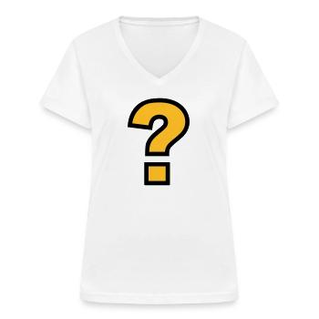 point d'interrogation - T-shirt col V Femme - blanc - Devant - Lela (165cm)
