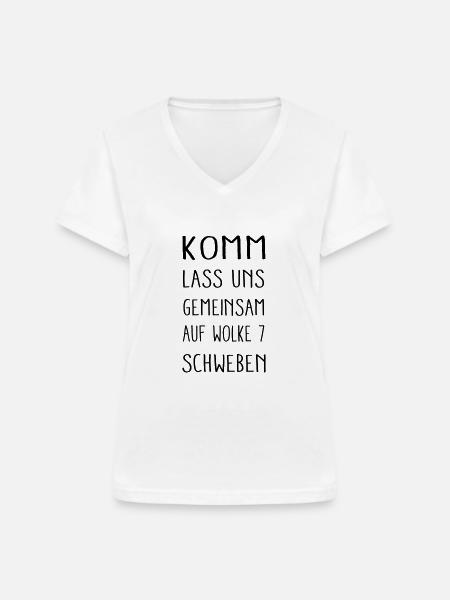 auf Wolke 7 schweben - Frauen-T-Shirt mit V-Ausschnitt - Weiß