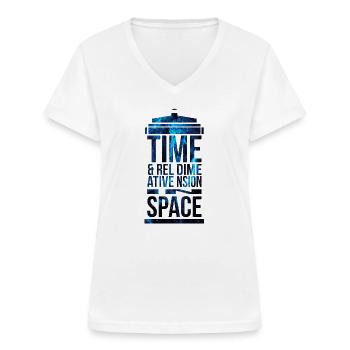 TARDIS - Frauen-T-Shirt mit V-Ausschnitt - Weiß - Vorne - Lela (165cm)