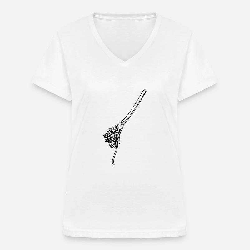 fork - Women's V-neck T-shirt - white