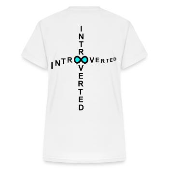 introvert - Women's V-neck T-shirt - white - Back - Zoe (177cm)