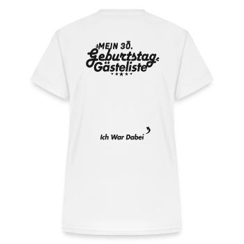 30. Geburtstag Party Gästebuch 30 Jahre - Frauen-T-Shirt mit V-Ausschnitt - Weiß - Hinten - Zoe (177cm)