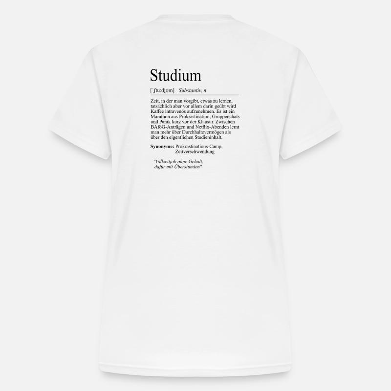 Unispruch "Studium" Student Geschenk, Studenten - Frauen-T-Shirt mit V-Ausschnitt - Weiß