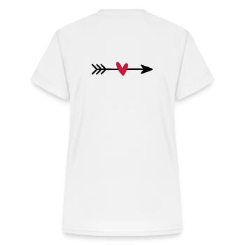 Arrow with heart cupid love gift - Women's V-neck T-shirt - white - Back - Zoe (177cm)