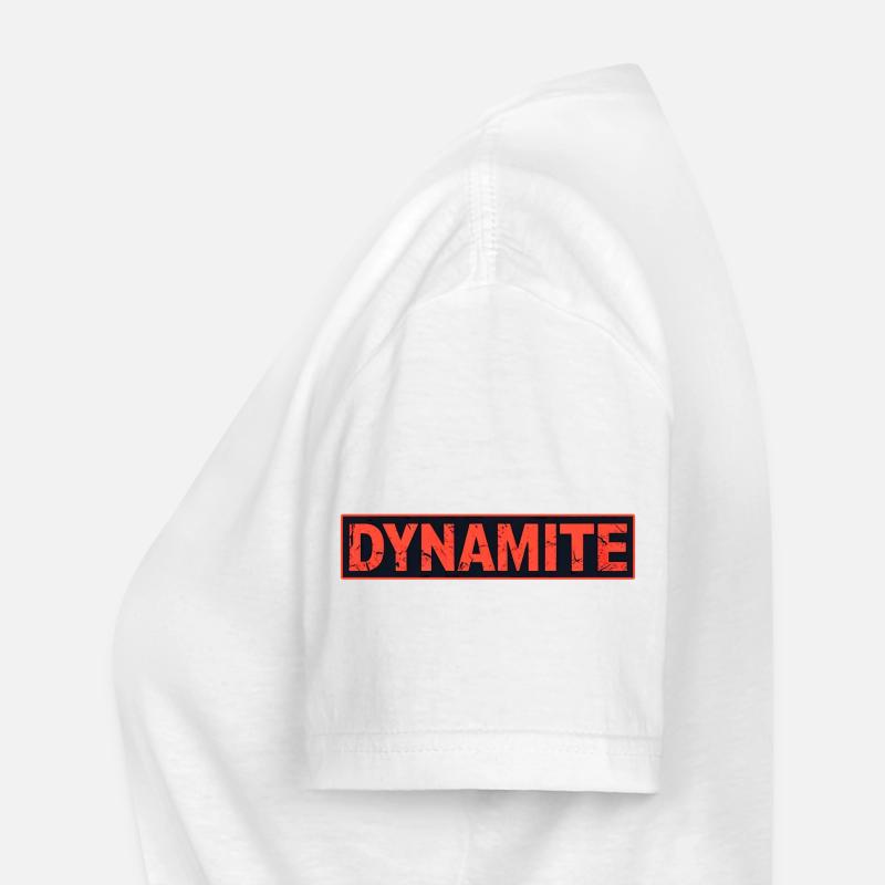 Dynamite affiche grunge rouge T-shirt col V Femme