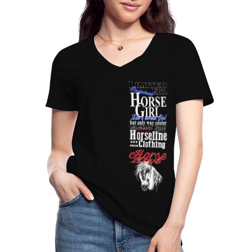 Limited Edition HorseGirl Pferdemädchen Pferde - Klassisches Frauen-T-Shirt mit V-Ausschnitt