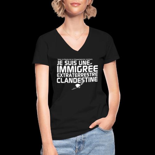 Je suis une immigrée extraterrestre - T-shirt classique col V Femme