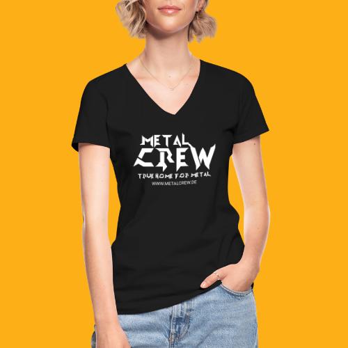 MetalCrew Logo White DE - Klassisches Frauen-T-Shirt mit V-Ausschnitt