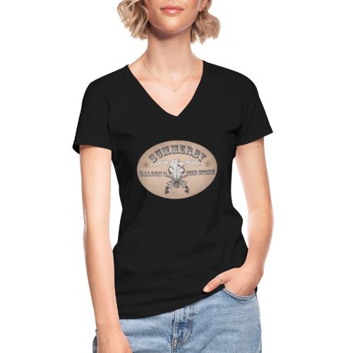 Summerby Saloon - Klassisches Frauen-T-Shirt mit V-Ausschnitt