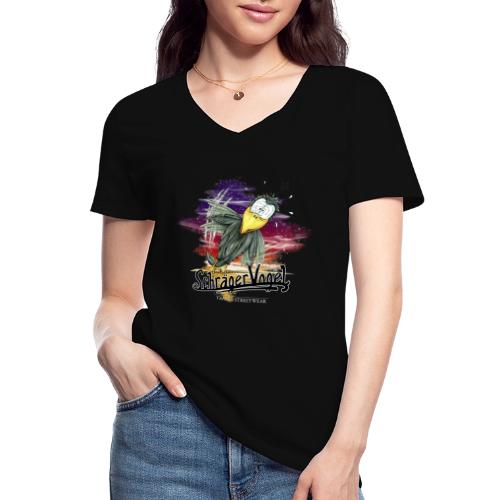 schräger Vogel - Klassisches Frauen-T-Shirt mit V-Ausschnitt