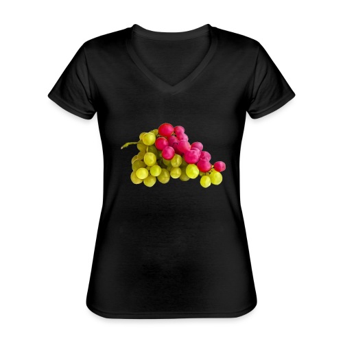 Weintrauben 01 - Klassisches Frauen-T-Shirt mit V-Ausschnitt