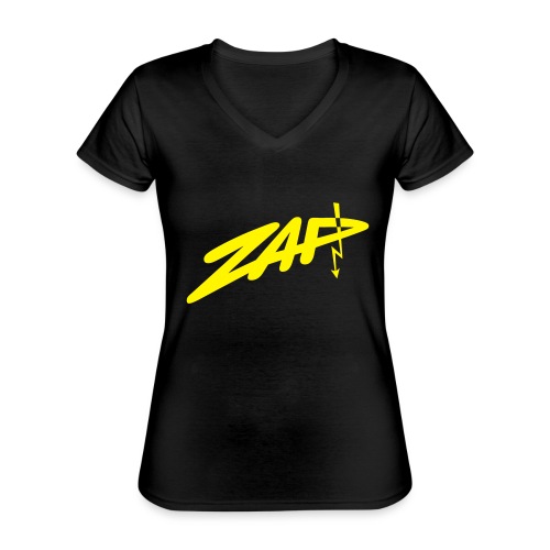 zap_logo_gelb - Klassisches Frauen-T-Shirt mit V-Ausschnitt